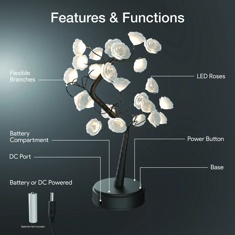 Atmospheres Rose Tree LED lamp features and functions