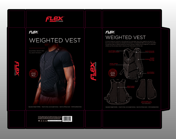 FLEX Fitness — Weighted Vest packaging design