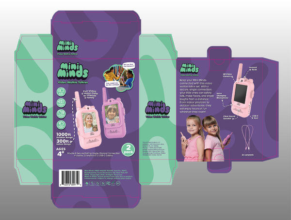 Mini Minds — Video Walkie Talkies, 2-Pack packaging design